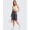 image:imageG4Free EverGoing Bermuda Shorts for Women 10  High Waisted Knee Length Athletic Casual Shorts with PocketsDark Gray