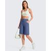 image:imageG4Free EverGoing Bermuda Shorts for Women 10  High Waisted Knee Length Athletic Casual Shorts with PocketsDenim Blue