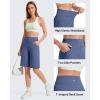 image:imageG4Free EverGoing Bermuda Shorts for Women 10  High Waisted Knee Length Athletic Casual Shorts with PocketsDenim Blue
