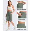 image:imageG4Free EverGoing Bermuda Shorts for Women 10  High Waisted Knee Length Athletic Casual Shorts with PocketsGray Sage
