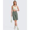 image:imageG4Free EverGoing Bermuda Shorts for Women 10  High Waisted Knee Length Athletic Casual Shorts with PocketsGray Sage
