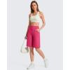 image:imageG4Free EverGoing Bermuda Shorts for Women 10  High Waisted Knee Length Athletic Casual Shorts with PocketsHot Pink