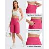 image:imageG4Free EverGoing Bermuda Shorts for Women 10  High Waisted Knee Length Athletic Casual Shorts with PocketsHot Pink