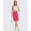 image:imageG4Free EverGoing Bermuda Shorts for Women 10  High Waisted Knee Length Athletic Casual Shorts with PocketsHot Pink
