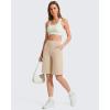 image:imageG4Free EverGoing Bermuda Shorts for Women 10  High Waisted Knee Length Athletic Casual Shorts with PocketsLight Khaki