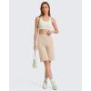image:imageG4Free EverGoing Bermuda Shorts for Women 10  High Waisted Knee Length Athletic Casual Shorts with PocketsLight Khaki