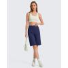 image:imageG4Free EverGoing Bermuda Shorts for Women 10  High Waisted Knee Length Athletic Casual Shorts with PocketsRoyal Blue