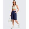 image:imageG4Free EverGoing Bermuda Shorts for Women 10  High Waisted Knee Length Athletic Casual Shorts with PocketsRoyal Blue
