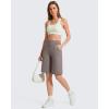image:imageG4Free EverGoing Bermuda Shorts for Women 10  High Waisted Knee Length Athletic Casual Shorts with PocketsTaupe