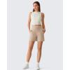 image:imageG4Free EverGoing Womens Athletic Shorts High Waisted 4  5 Running Yoga Summer Casual Shorts with PocketsLight Khaki