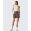 image:imageG4Free EverGoing Womens Athletic Shorts High Waisted 4  5 Running Yoga Summer Casual Shorts with PocketsTaupe