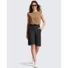 image:imageG4Free EverGoing Womens Bermuda Shorts with Pockets 10  Knee Length Athletic Casual Elastic Wasit Long ShortsBlack