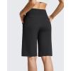 image:imageG4Free EverGoing Womens Bermuda Shorts with Pockets 10  Knee Length Athletic Casual Elastic Wasit Long ShortsBlack