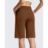 image:imageG4Free EverGoing Womens Bermuda Shorts with Pockets 10  Knee Length Athletic Casual Elastic Wasit Long ShortsDark Coffee
