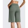 image:imageG4Free EverGoing Womens Bermuda Shorts with Pockets 10  Knee Length Athletic Casual Elastic Wasit Long ShortsGray Sage