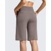 image:imageG4Free EverGoing Womens Bermuda Shorts with Pockets 10  Knee Length Athletic Casual Elastic Wasit Long ShortsTaupe