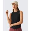 image:imageG4Free High Neck Workout Tanks for Women Curved Hem Sleeveless Shirts for Casual Relaxed Fit Gym Running TopsBlack
