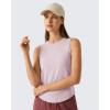 image:imageG4Free High Neck Workout Tanks for Women Curved Hem Sleeveless Shirts for Casual Relaxed Fit Gym Running TopsLight Pink