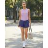 image:imageG4Free High Neck Workout Tanks for Women Curved Hem Sleeveless Shirts for Casual Relaxed Fit Gym Running TopsLight Purple