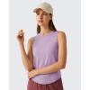 image:imageG4Free High Neck Workout Tanks for Women Curved Hem Sleeveless Shirts for Casual Relaxed Fit Gym Running TopsLight Purple