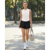 image:imageG4Free High Neck Workout Tanks for Women Curved Hem Sleeveless Shirts for Casual Relaxed Fit Gym Running TopsPure White