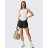 image:imageG4Free High Neck Workout Tanks for Women Curved Hem Sleeveless Shirts for Casual Relaxed Fit Gym Running TopsPure White
