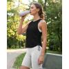 image:imageG4Free Lyocell Racerback Women Workout Tank Tops Ruch Side High Neck Muscle Tops for Gym Athletic YogaBlack