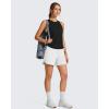 image:imageG4Free Lyocell Racerback Women Workout Tank Tops Ruch Side High Neck Muscle Tops for Gym Athletic YogaBlack