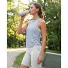 image:imageG4Free Lyocell Racerback Women Workout Tank Tops Ruch Side High Neck Muscle Tops for Gym Athletic YogaLight Denim