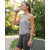image:imageG4Free Lyocell Racerback Women Workout Tank Tops Ruch Side High Neck Muscle Tops for Gym Athletic YogaLight Gray