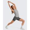 image:imageG4Free Lyocell Racerback Women Workout Tank Tops Ruch Side High Neck Muscle Tops for Gym Athletic YogaLight Gray