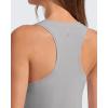 image:imageG4Free Lyocell Racerback Women Workout Tank Tops Ruch Side High Neck Muscle Tops for Gym Athletic YogaLight Gray
