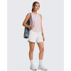 image:imageG4Free Lyocell Racerback Women Workout Tank Tops Ruch Side High Neck Muscle Tops for Gym Athletic YogaLight Pink