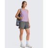 image:imageG4Free Lyocell Racerback Women Workout Tank Tops Ruch Side High Neck Muscle Tops for Gym Athletic YogaLight Purple