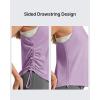 image:imageG4Free Lyocell Racerback Women Workout Tank Tops Ruch Side High Neck Muscle Tops for Gym Athletic YogaLight Purple