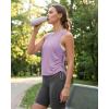 image:imageG4Free Lyocell Racerback Women Workout Tank Tops Ruch Side High Neck Muscle Tops for Gym Athletic YogaLight Purple