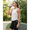 image:imageG4Free Lyocell Racerback Women Workout Tank Tops Ruch Side High Neck Muscle Tops for Gym Athletic YogaPure White