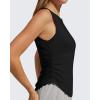 image:imageG4Free Lyocell Ruched Side Workout Tank Tops Woman High Neck Waist Length Gym Tanks Soft Relaxed Fit for TrainingBlack