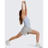 image:imageG4Free Lyocell Ruched Side Workout Tank Tops Woman High Neck Waist Length Gym Tanks Soft Relaxed Fit for TrainingLight Denim