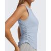 image:imageG4Free Lyocell Ruched Side Workout Tank Tops Woman High Neck Waist Length Gym Tanks Soft Relaxed Fit for TrainingLight Denim