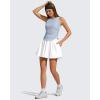 image:imageG4Free Lyocell Ruched Side Workout Tank Tops Woman High Neck Waist Length Gym Tanks Soft Relaxed Fit for TrainingLight Denim