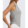 image:imageG4Free Lyocell Ruched Side Workout Tank Tops Woman High Neck Waist Length Gym Tanks Soft Relaxed Fit for TrainingLight Gray