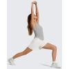 image:imageG4Free Lyocell Ruched Side Workout Tank Tops Woman High Neck Waist Length Gym Tanks Soft Relaxed Fit for TrainingLight Gray