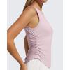 image:imageG4Free Lyocell Ruched Side Workout Tank Tops Woman High Neck Waist Length Gym Tanks Soft Relaxed Fit for TrainingLight Pink