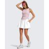 image:imageG4Free Lyocell Ruched Side Workout Tank Tops Woman High Neck Waist Length Gym Tanks Soft Relaxed Fit for TrainingLight Pink