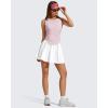 image:imageG4Free Lyocell Ruched Side Workout Tank Tops Woman High Neck Waist Length Gym Tanks Soft Relaxed Fit for TrainingLight Pink