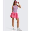 image:imageG4Free Lyocell Ruched Side Workout Tank Tops Woman High Neck Waist Length Gym Tanks Soft Relaxed Fit for TrainingLight Purple