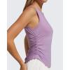 image:imageG4Free Lyocell Ruched Side Workout Tank Tops Woman High Neck Waist Length Gym Tanks Soft Relaxed Fit for TrainingLight Purple