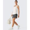 image:imageG4Free Racerback Womens Workout Tank Tops Scoop Neck Hip Length Muscle Top Soft Loose Fit for Gym Athletic TanksPure White