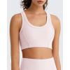image:imageG4Free Ribbed Crewneck Sports Bras Padded for Women  Racerback Crop Tank Tops Workout Yoga Medium ImpactBlush